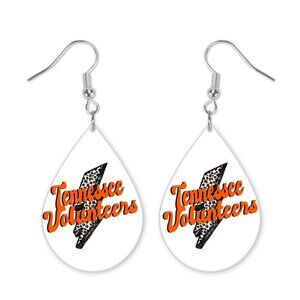 Tennessee Vols Football Teardrop Dangle Handmade Hook Earrings